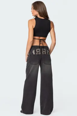 Jeans tiro bajo leopardo de Edikted en Pantalones para argentina