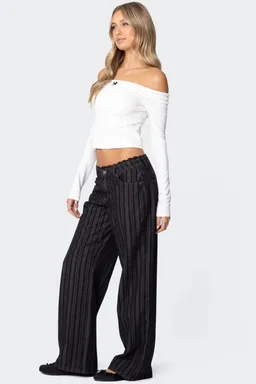 Jeans tiro bajo con encaje de Edikted en Pantalones para argentina