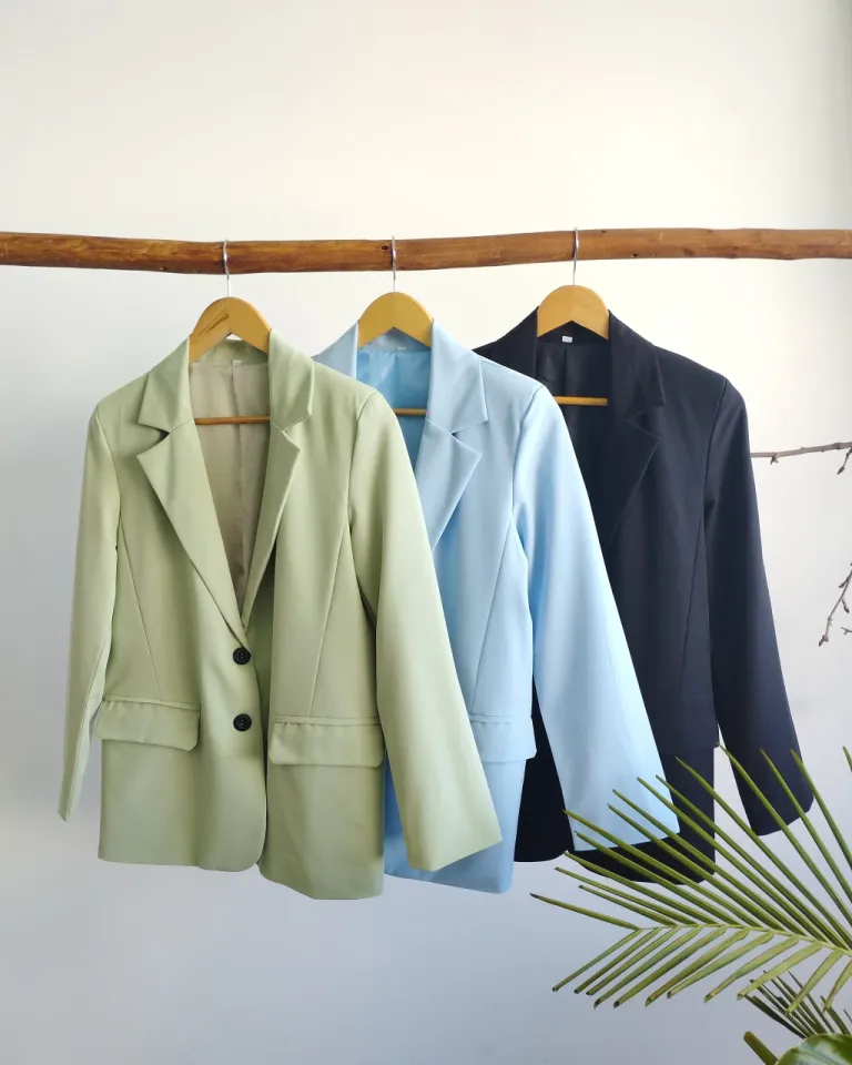 Blazer azul celeste de corte recto y bolsillos frontales para mujer de Lemmon en Blazers para argentina