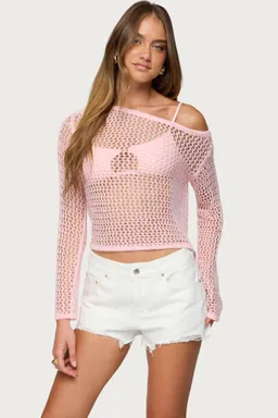 Top crochet inara off shoulder de Edikted en Tops para argentina