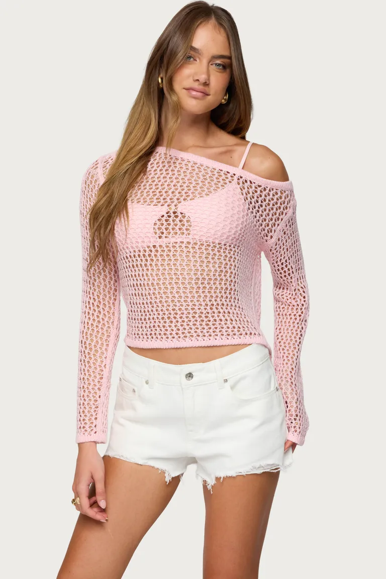 Top crochet inara off shoulder de Edikted en Tops para argentina