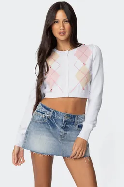 Cárdigan argyle corto francis de Edikted en Buzos y Sweaters para argentina