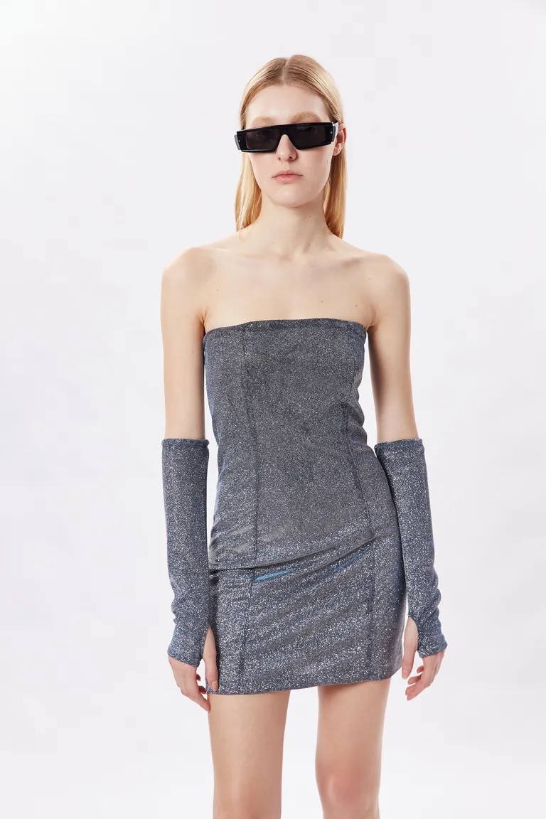 Vestido gris ajustado sin mangas para mujer de Naíma en Vestidos para argentina