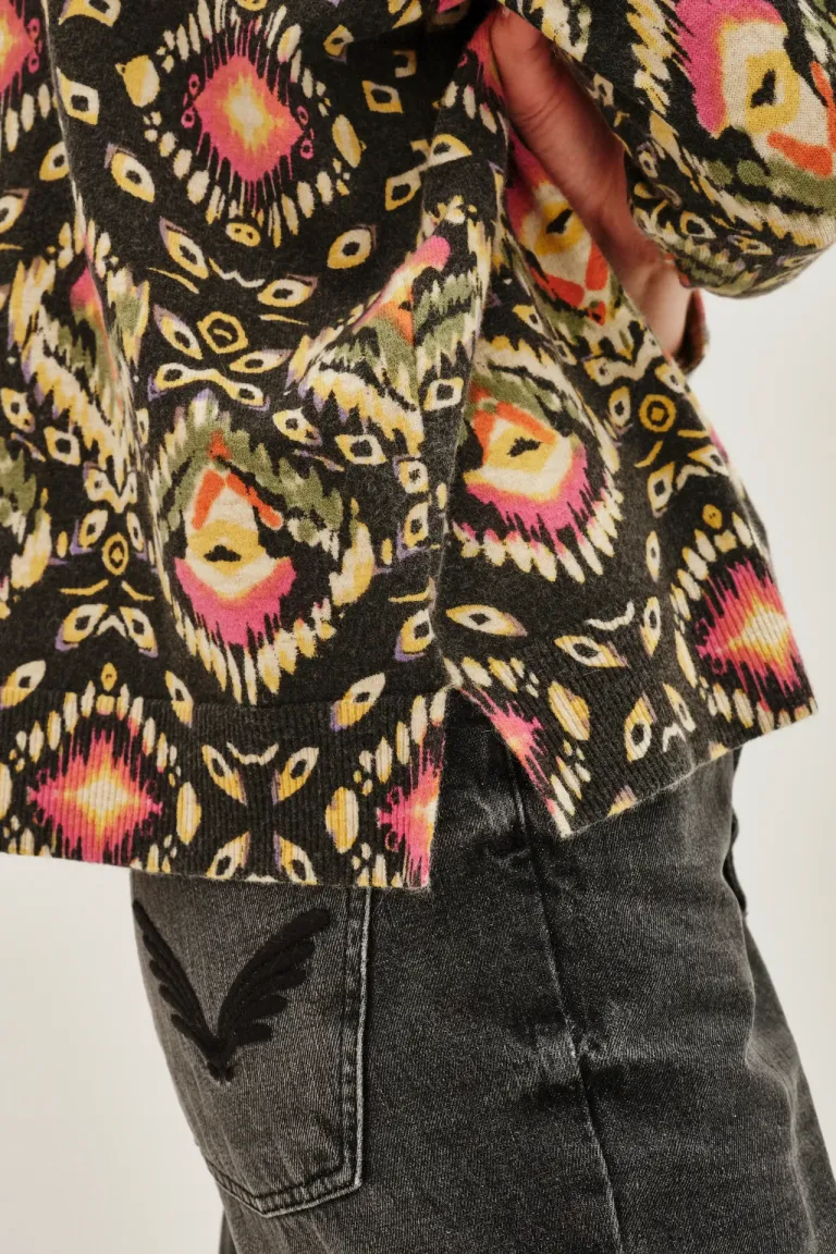 Sweater de cuello redondo con estampa geométrica integral de calce holgado de Rapsodia en Buzos y Sweaters para argentina