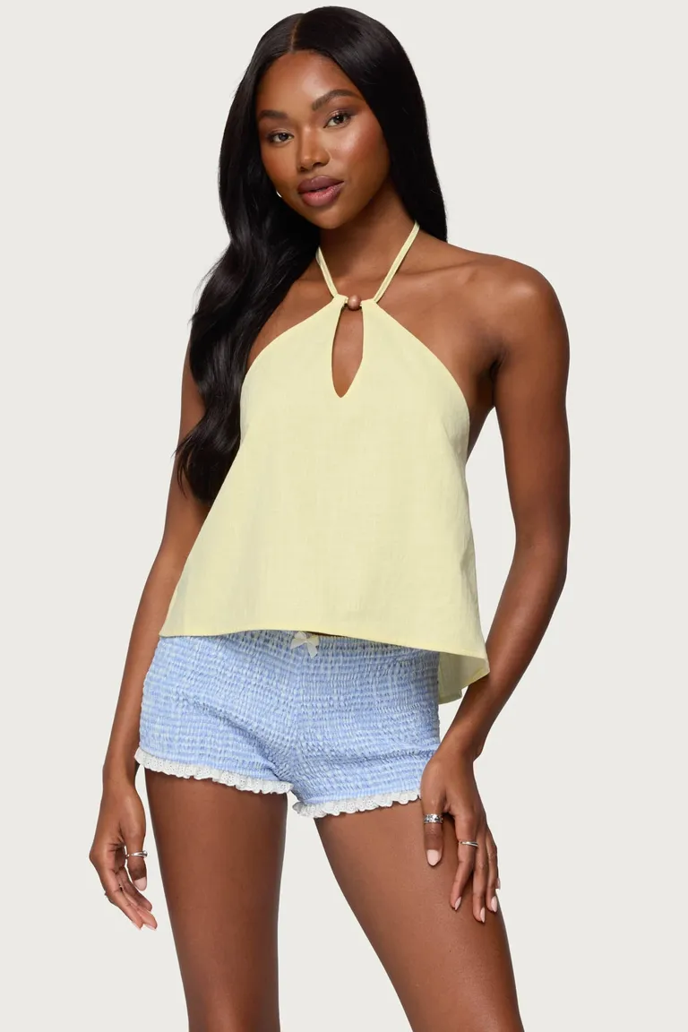Oliviana top halter lino de Edikted en Tops para argentina