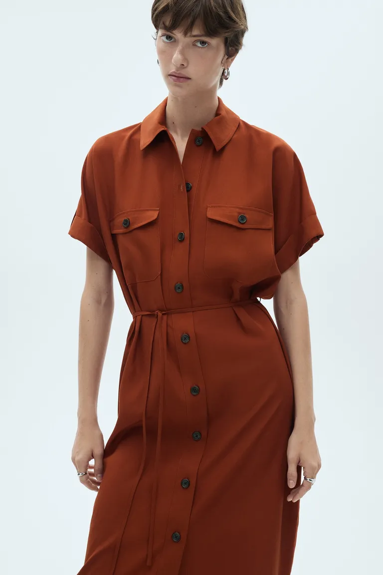 Vestido camisero lyocell lazo de Mango en Camisas para argentina