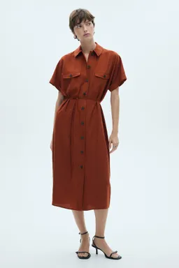 Vestido camisero lyocell lazo de Mango en Camisas para argentina