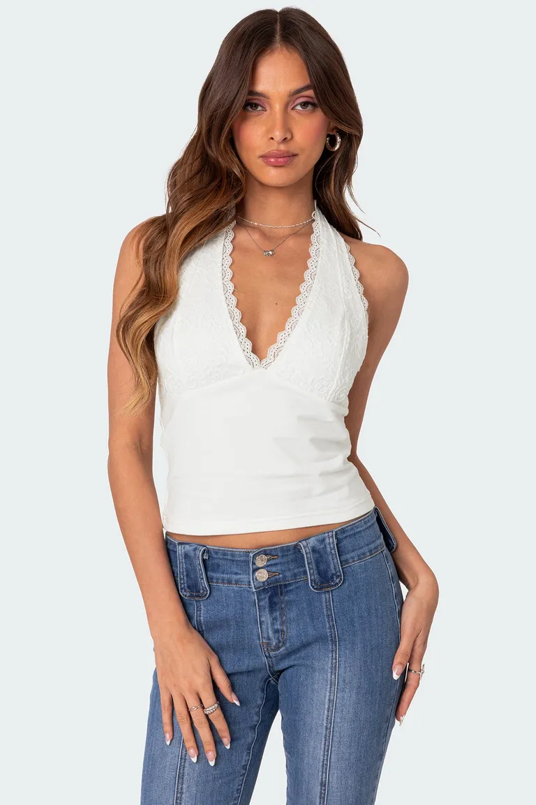 Top halter encaje carolyn de Edikted en Tops para argentina