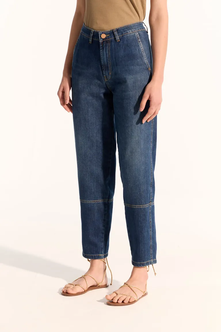 Pantalón Baggy de Tela Vaquera con Bolsillos Laterales y Traseros de Portsaid en Pantalones para argentina