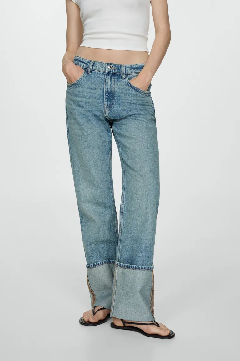 Jeans rectos con dobladillo de Mango en Pantalones para argentina