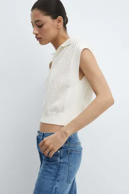 Top calado cuello polo de Mango en Tops para argentina