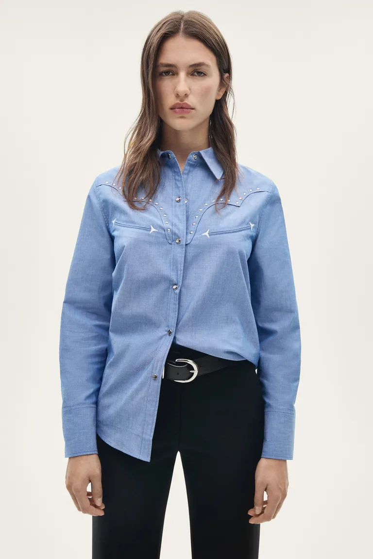 Camisa algodón con tachuelas de Mango en Camisas para argentina