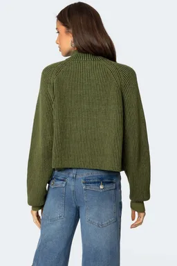 Sweater cropped punto canalé cierre de Edikted en Buzos y Sweaters para argentina
