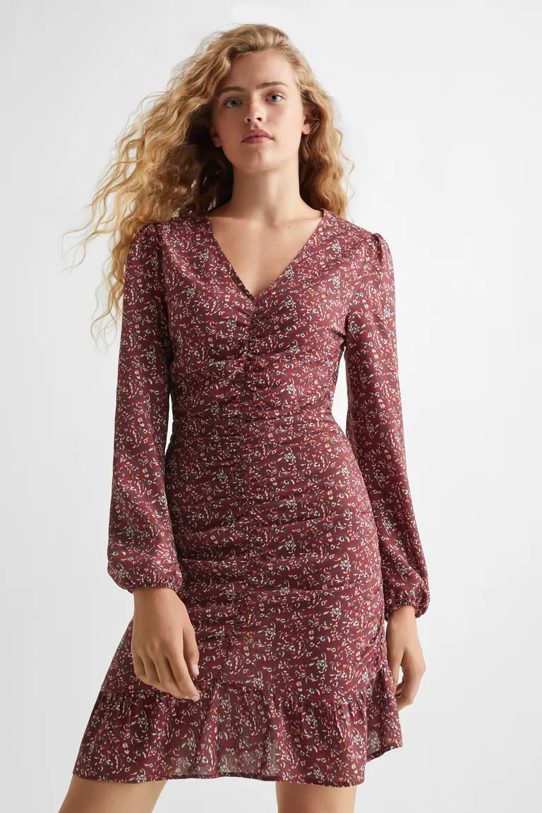 Vestido flores detalle fruncido de Mango Teen en Vestidos para argentina