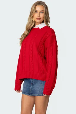 Sweater trenzado oversized acacia de Edikted en Buzos y Sweaters para argentina