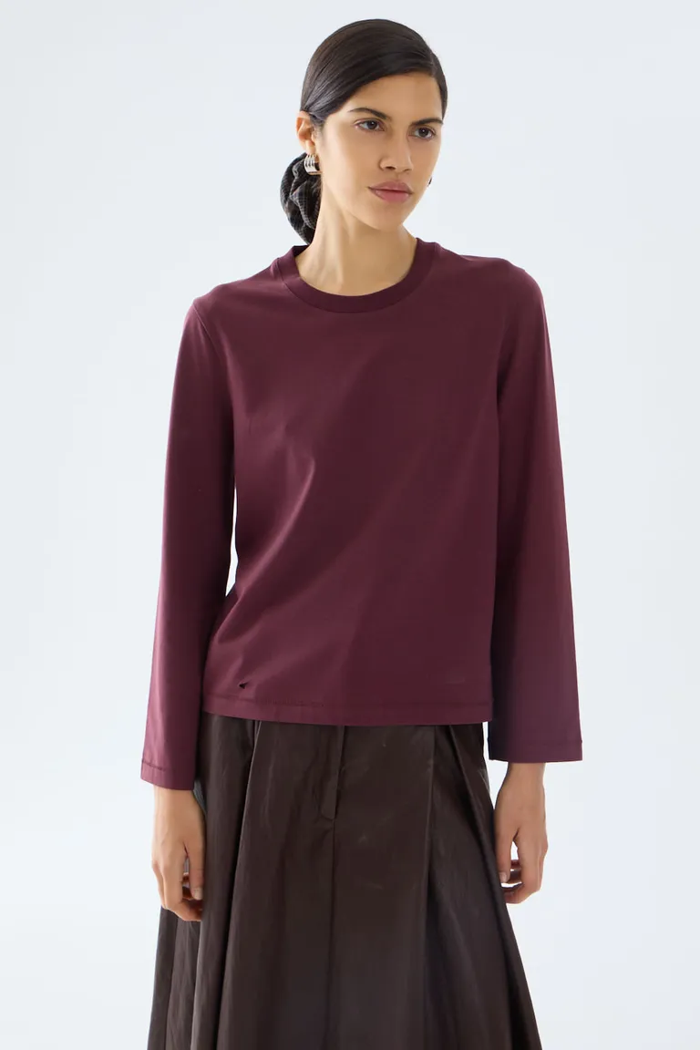 Remera manga larga de corte recto con cuello redondo y puños amplios de Portsaid en Remeras para argentina