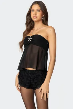 Top chiffon strapless estrella mar de Edikted en Tops para argentina
