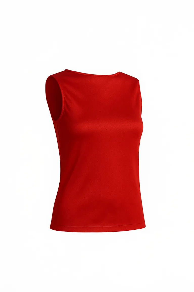 Top Kia Rojo - Prenda de Microfibra de Corte Musculosa y Largo Modular de Naíma en Tops para argentina