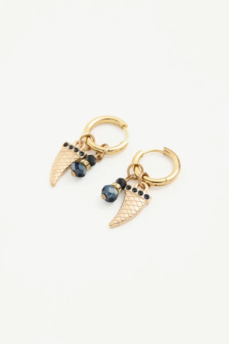 Aros argolla en metal con dije de cuerno dorado de Rapsodia en Bijouterie para argentina