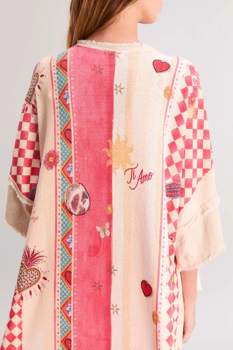 Ruana de punto hasta la rodilla con estampado exclusivo de Kosiuko en Capas y Ponchos para argentina