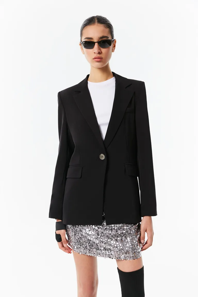 Blazer oversize negro de crepe sastre para mujer de Naíma en Blazers para argentina
