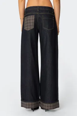 Jeans tiro bajo cuadros de Edikted en Pantalones para argentina