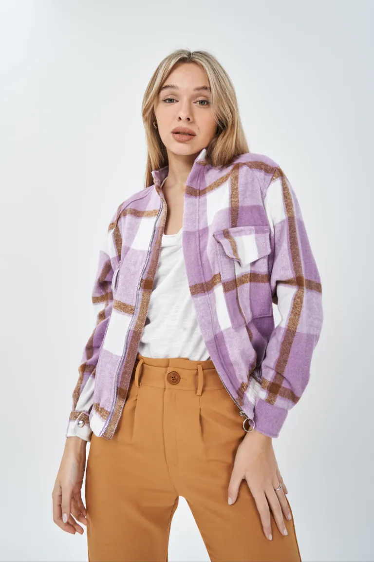 Chaqueta de cuadros rosas y blancos con diseño campero para mujer de Apricot en Chaquetas para argentina