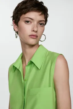 Camisa lyocell sin mangas de Mango en Camisas para argentina