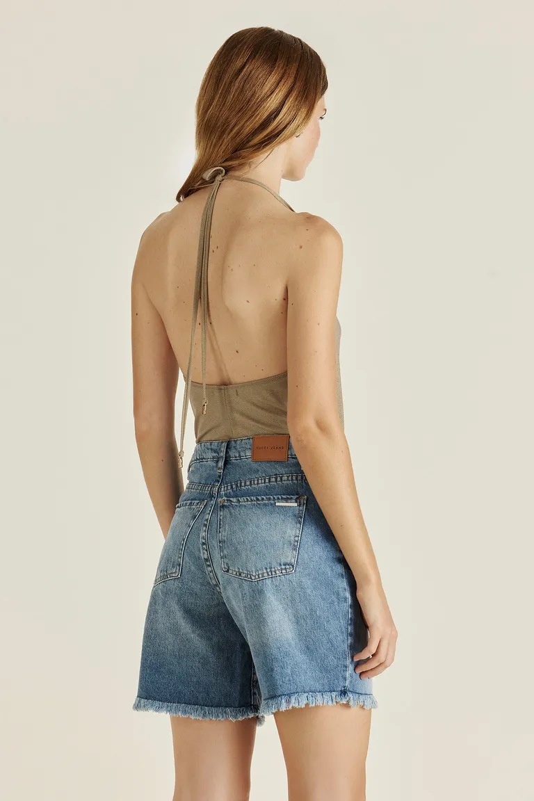 Body con escote en V y detalles metálicos - Prenda versátil y elegante para mujer de Tucci en Bodies para argentina