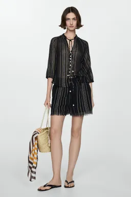 Camisa rayas con lazo de Mango en Camisas para argentina