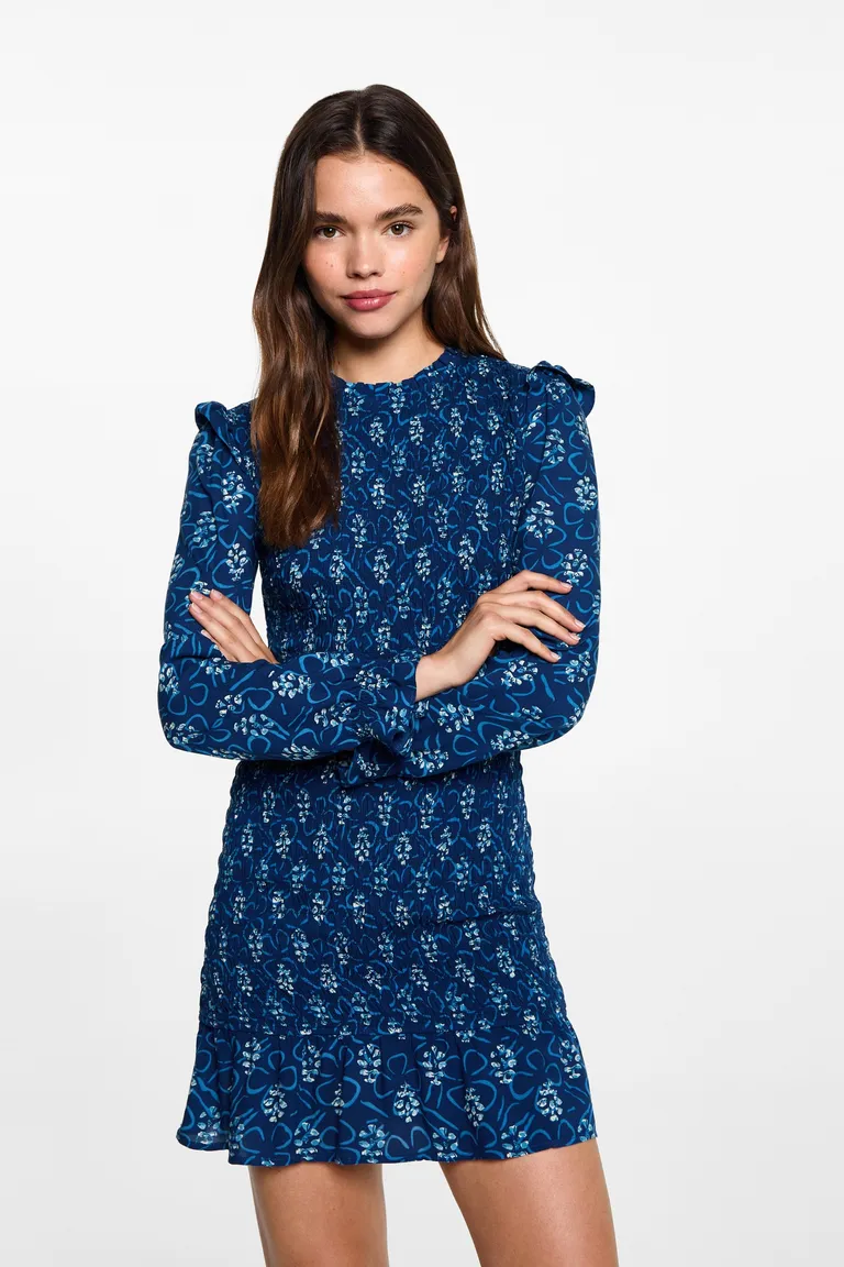 Vestido estampado con frunces de Mango Teen en Vestidos para argentina