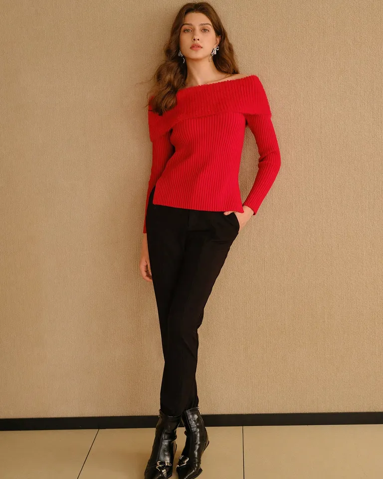 Jersey hombros descubiertos dobladillo de Motf en Buzos y Sweaters para argentina