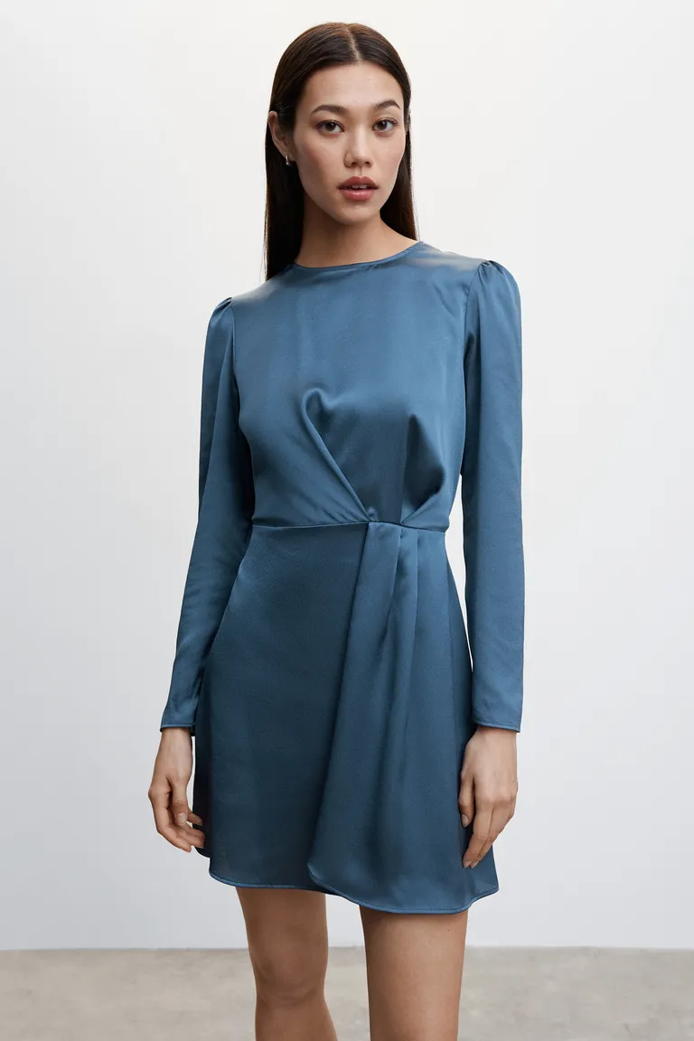 Vestido satinado drapeado de Mango en Vestidos para argentina