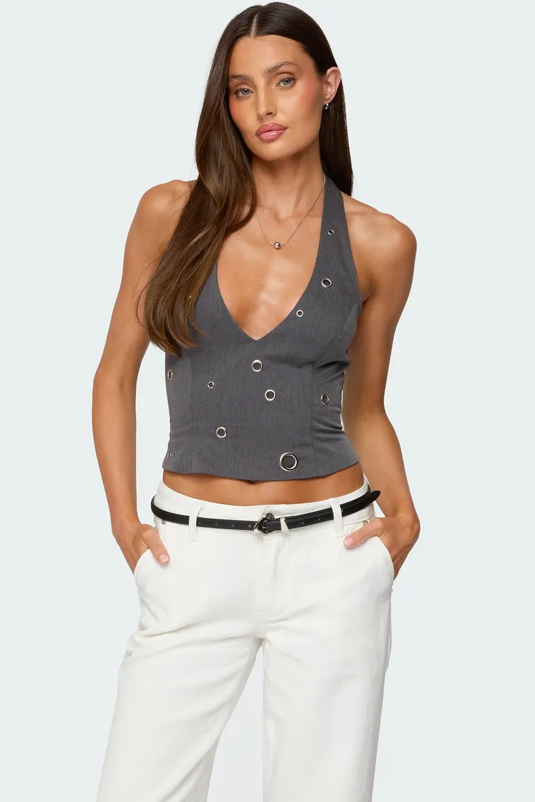 Top halter sakura con arandelas de Edikted en Tops para argentina