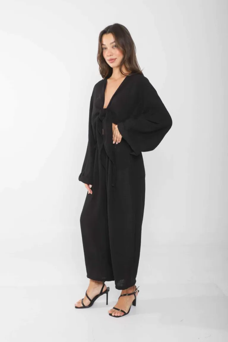 Pantalón de lino estilo globo con cintura elástica y bolsillos de Belle en Pantalones para argentina