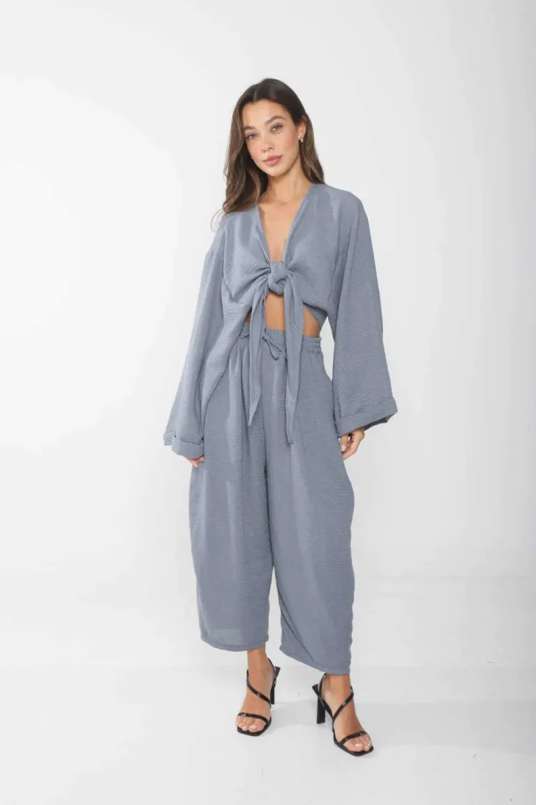 Pantalón de lino estilo globo con cintura elástica y bolsillos de Belle en Pantalones para argentina