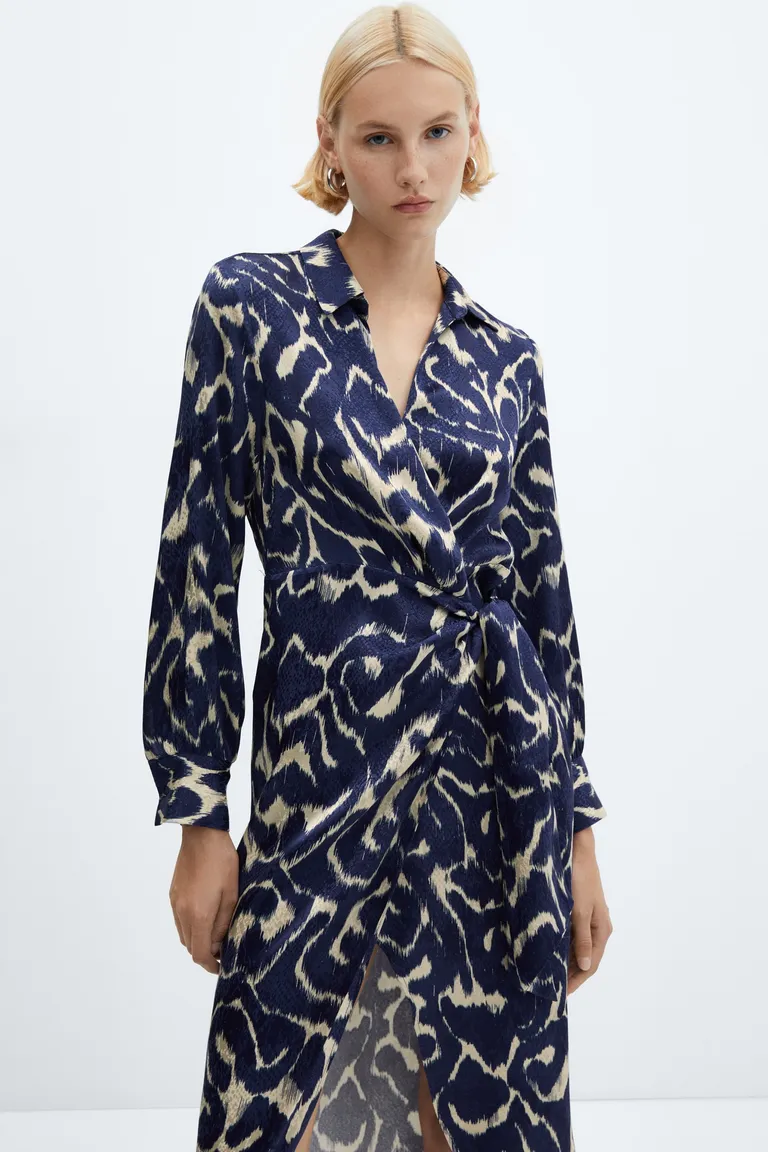 Vestido estampado con nudo de Mango en Vestidos para argentina