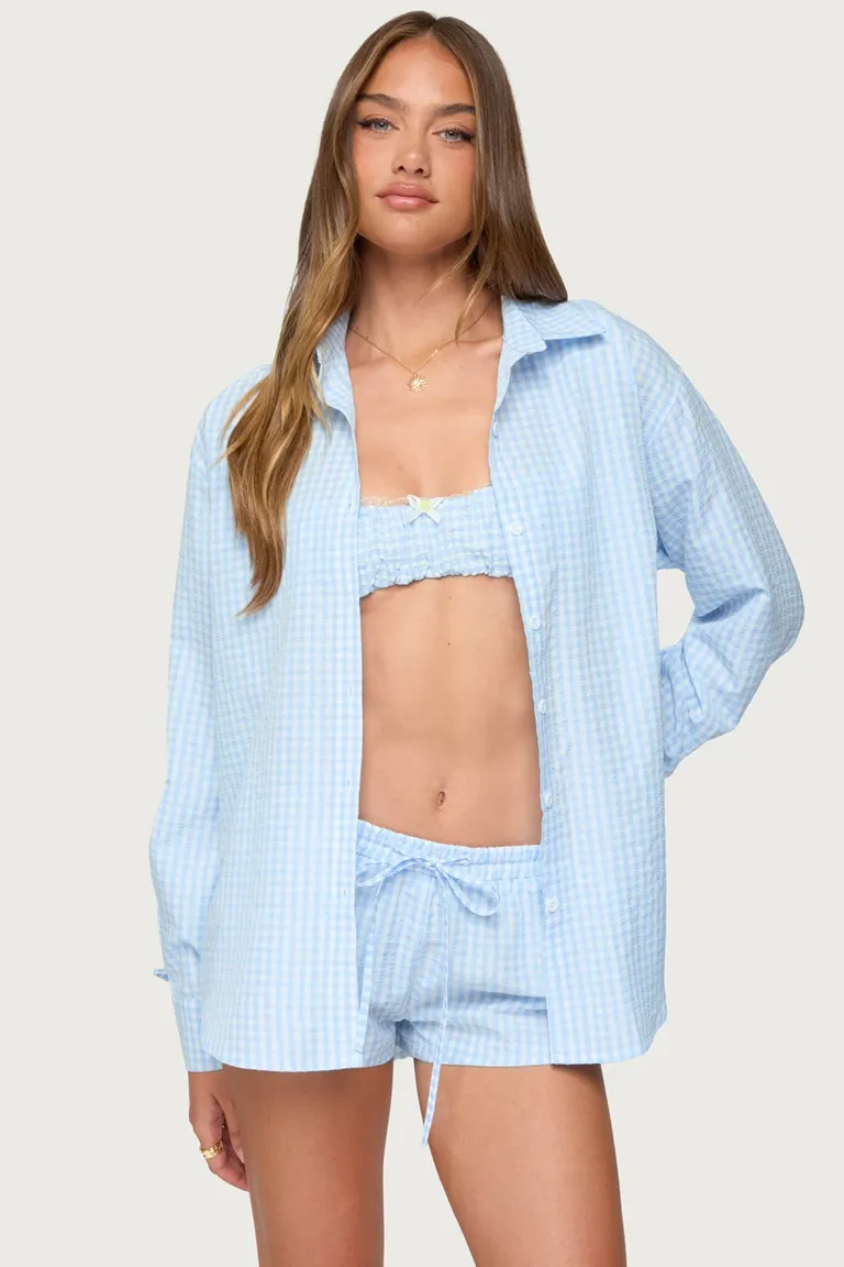 Camisa oversized cuadros yaffa de Edikted en Camisas para argentina