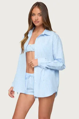 Camisa oversized cuadros yaffa de Edikted en Camisas para argentina
