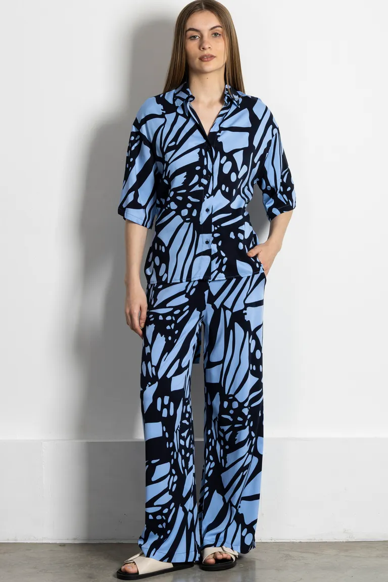 Camisa estampada de manga corta con lazo ajustable en cintura para mujer de Kill en Camisas para argentina