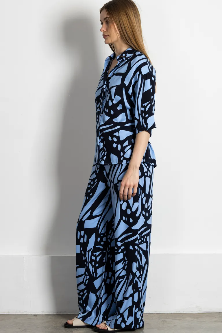 Camisa estampada de manga corta con lazo ajustable en cintura para mujer de Kill en Camisas para argentina