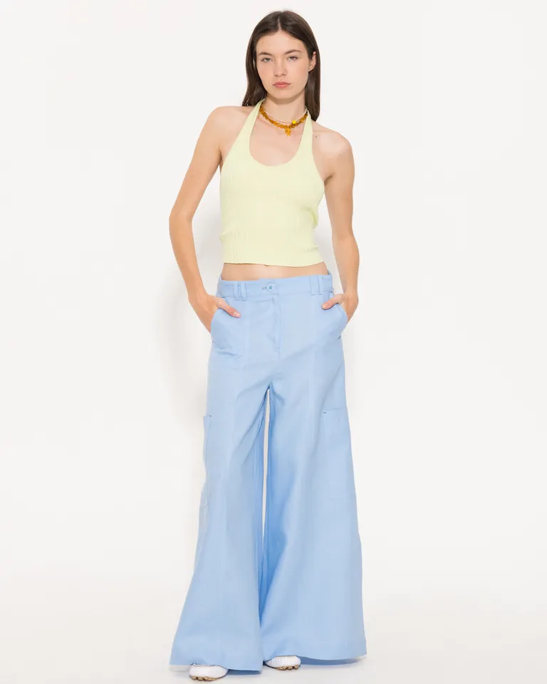 Top de escote en V y espalda descubierta en tejido de punto de Jazmin Chebar en Tops para argentina