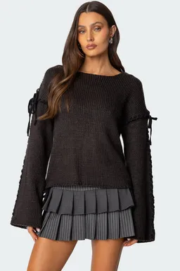 Sweater manga con cordones amelia de Edikted en Buzos y Sweaters para argentina