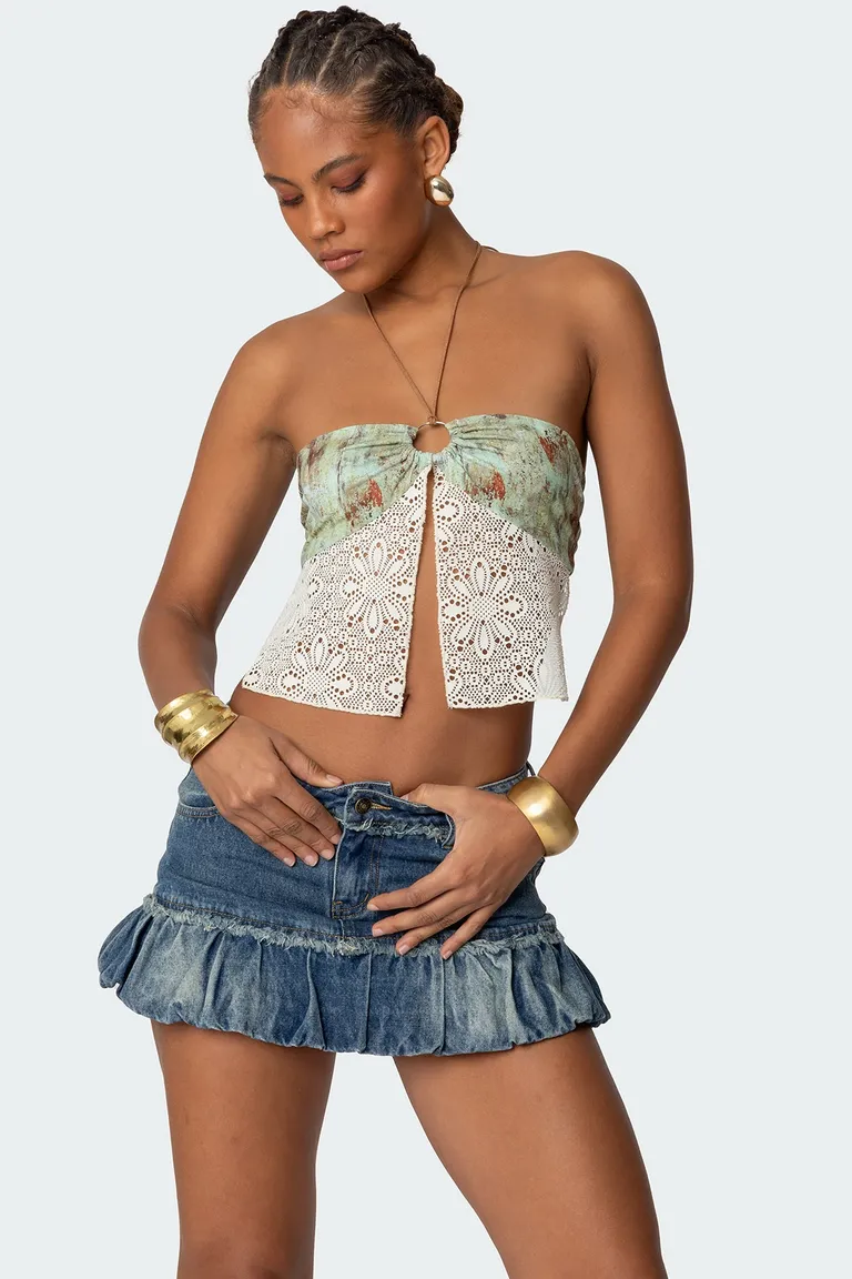 Top crochet espalda descubierta kloe de Edikted en Tops para argentina