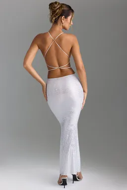 Maxi vestido con aberturas y adornos de Oh Polly en Vestidos para argentina