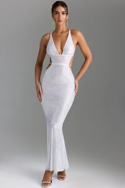 Maxi vestido con aberturas y adornos de Oh Polly en Vestidos para argentina