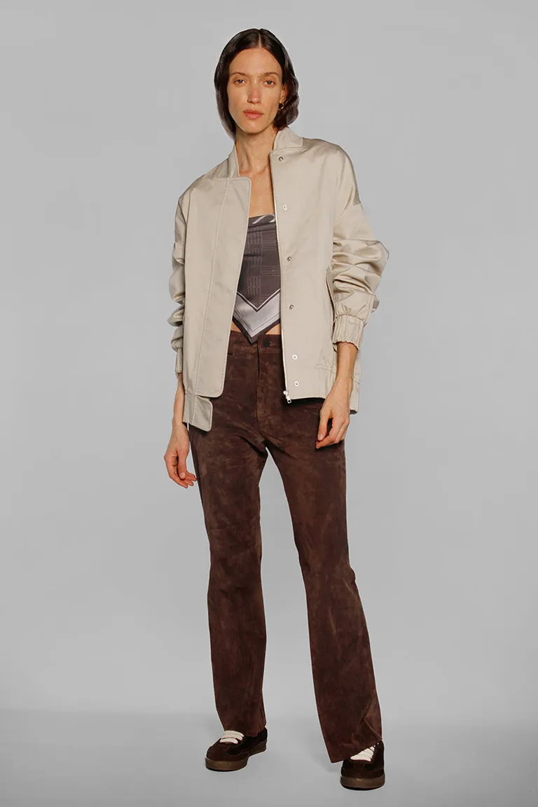 Chaqueta beige de gabardina oversize con bolsillos y cierre oculto de Sofia Sarkany en Chaquetas para argentina