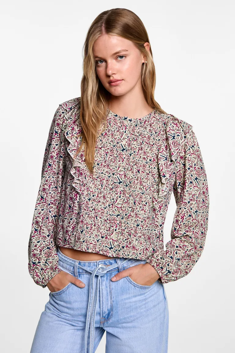 Blusa manga volante fruncida de Mango Teen en Blusas para argentina