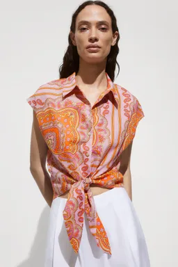 Camisa estampada con lazo de Mango en Camisas para argentina