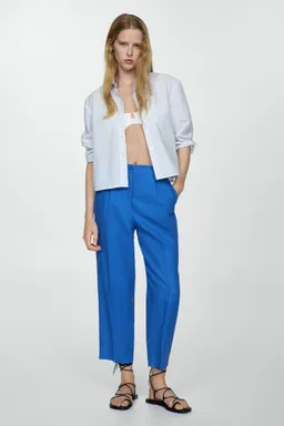 Pantalón crop lino de Mango en Pantalones para argentina